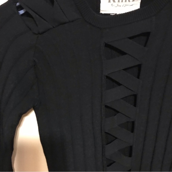 For Love & Lemons Knitz Simone Lace Up Bodysuit in Black Size Small - Picture 4 of 8